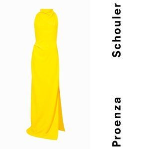 Matte Crepe Backless‎ Dress in Yellow